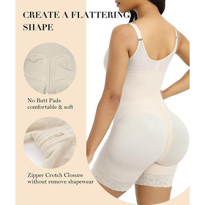 Tummy Control Butt Lifter Shaper – Zipper Crotch for Comfort and Confidence